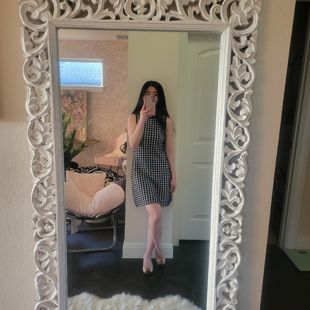 The limited black and white geometric mini dress xs